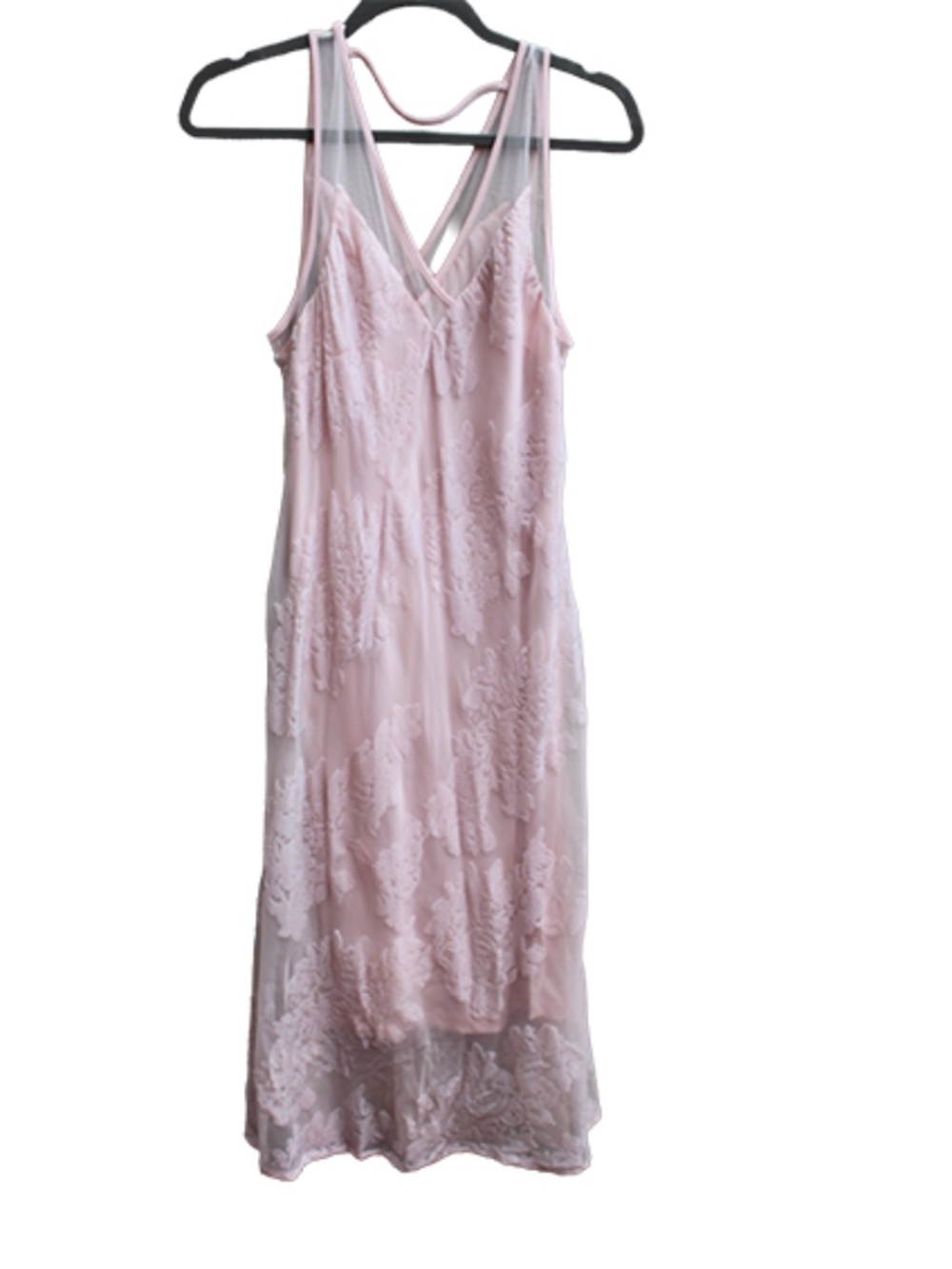Pink Velvet and Mesh Floral Dress